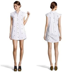 Sleeveless Button Down Dress Shirt Dress